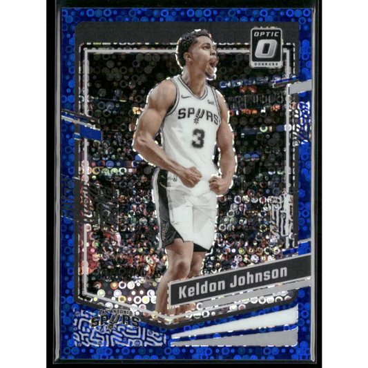 2023-24 Donruss Optic #112 Keldon Johnson Fast Break Blue #/49