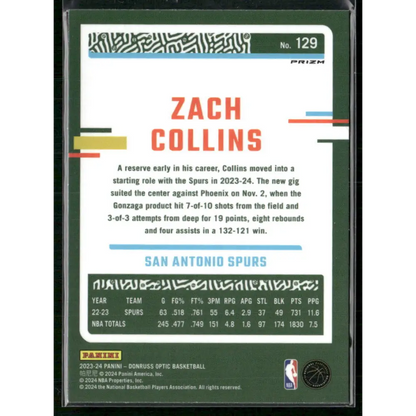 2023-24 Donruss Optic #129 Zach Collins Jazz