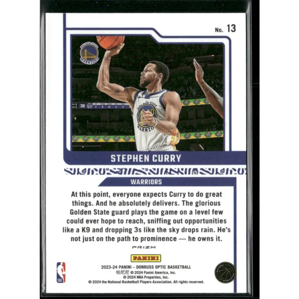 2023-24 Donruss Optic #13 Stephen Curry Elite Dominators Holo Fast Break