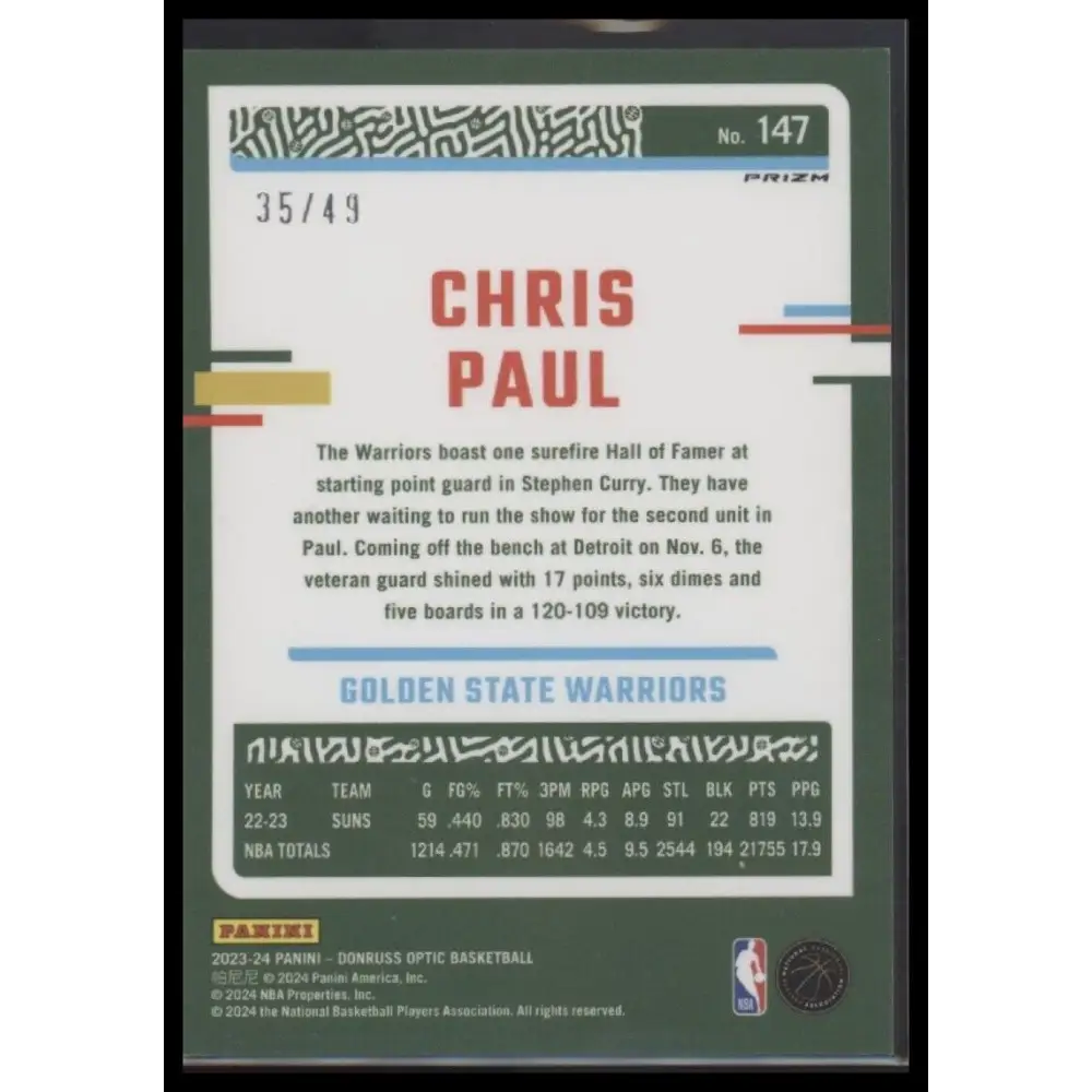 2023-24 Donruss Optic #147 Chris Paul Blue #/49