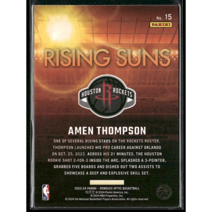 2023-24 Donruss Optic #15 Amen Thompson Rising Suns Holo