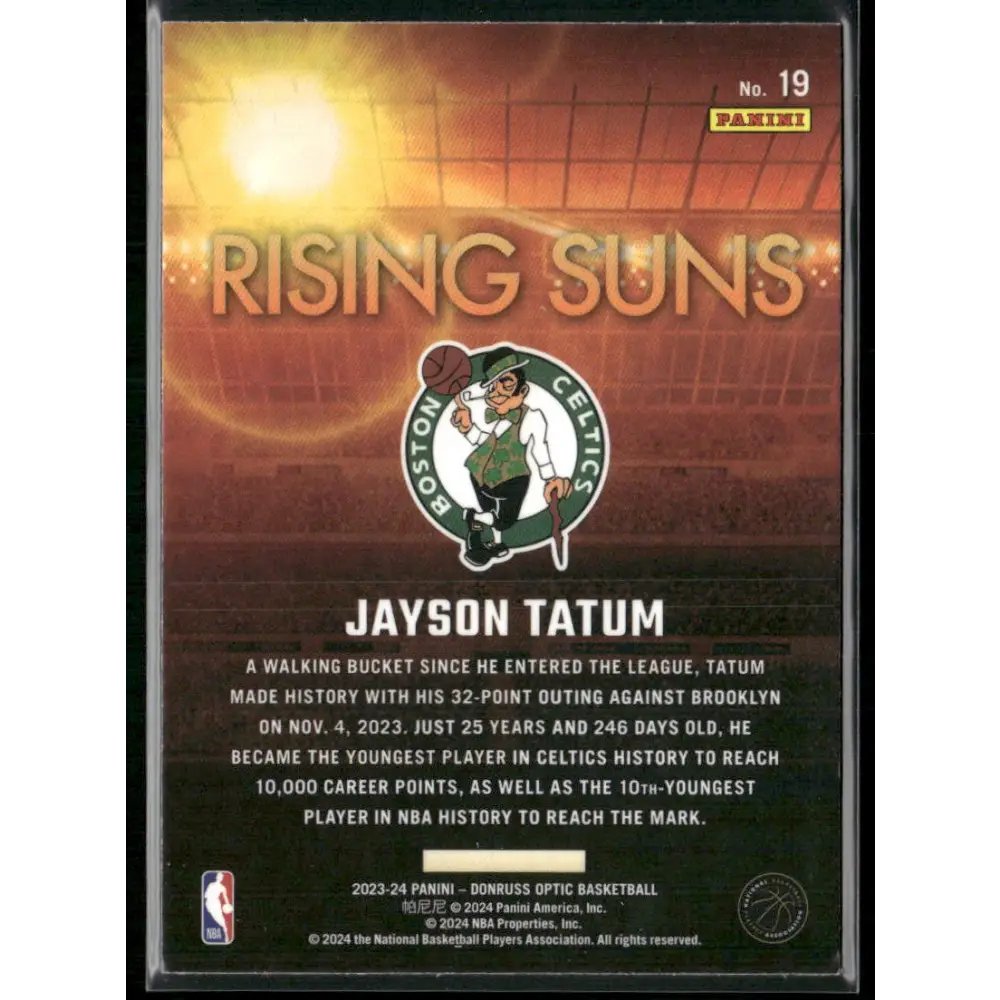 2023-24 Donruss Optic #19 Jayson Tatum Rising Suns