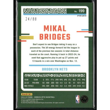 2023-24 Donruss Optic #199 Mikal Bridges Choice Red #/88