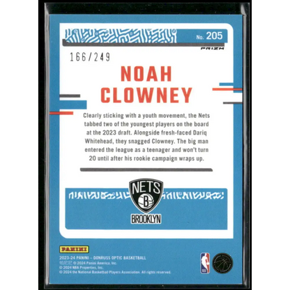 2023-24 Donruss Optic #205 Noah Clowney Aqua #/249