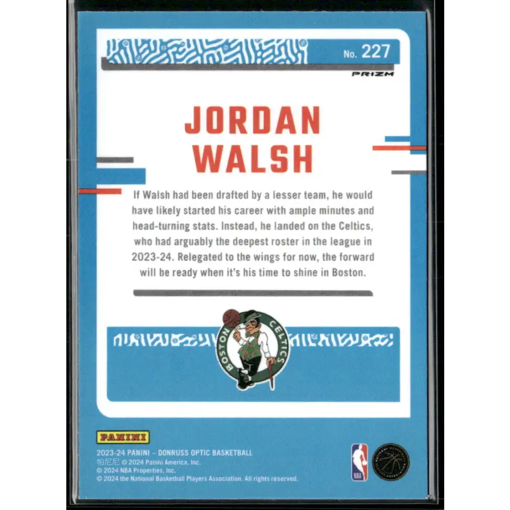 2023-24 Donruss Optic #227 Jordan Walsh Choice