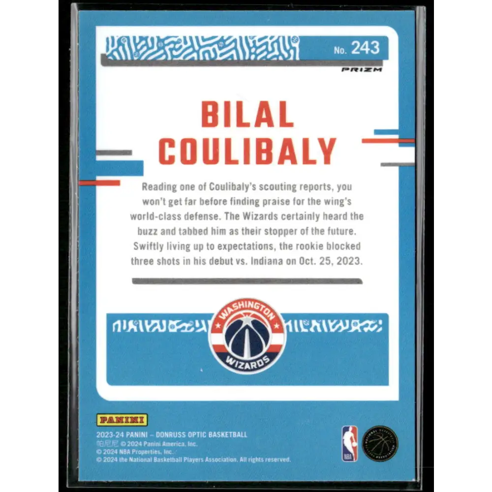 2023-24 Donruss Optic #243 Bilal Coulibaly Choice