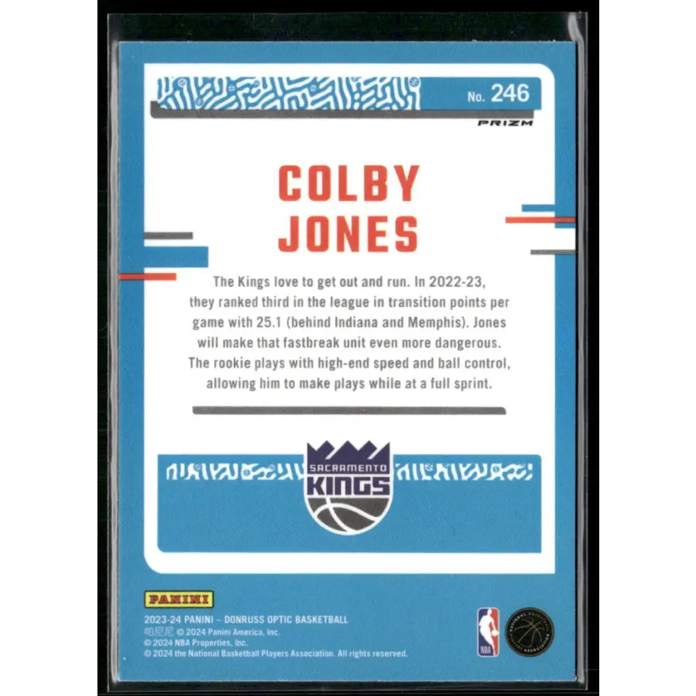 2023-24 Donruss Optic #246 Colby Jones Choice