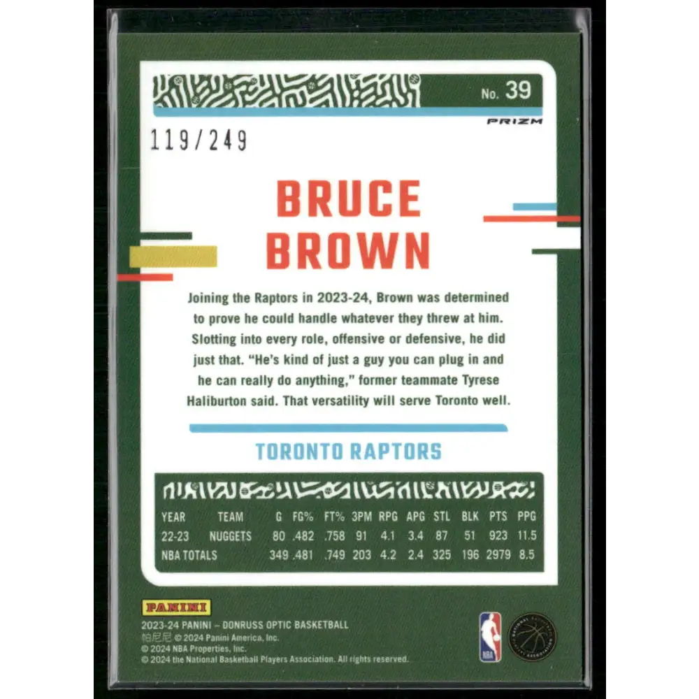 2023-24 Donruss Optic #39 Bruce Brown Blue Seismic #/249