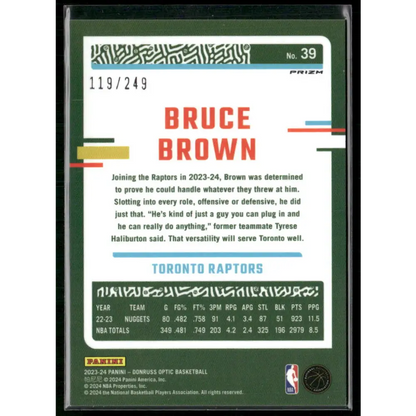 2023-24 Donruss Optic #39 Bruce Brown Blue Seismic #/249