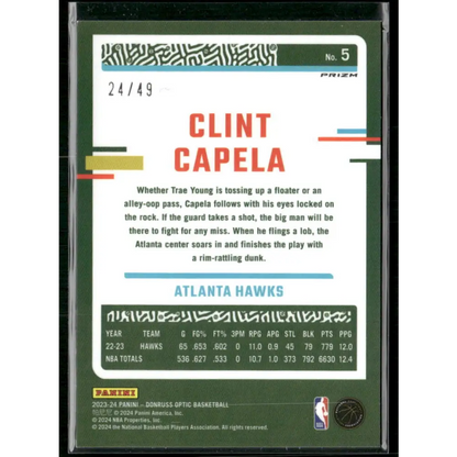2023-24 Donruss Optic #5 Clint Capela Fast Break Blue #/49