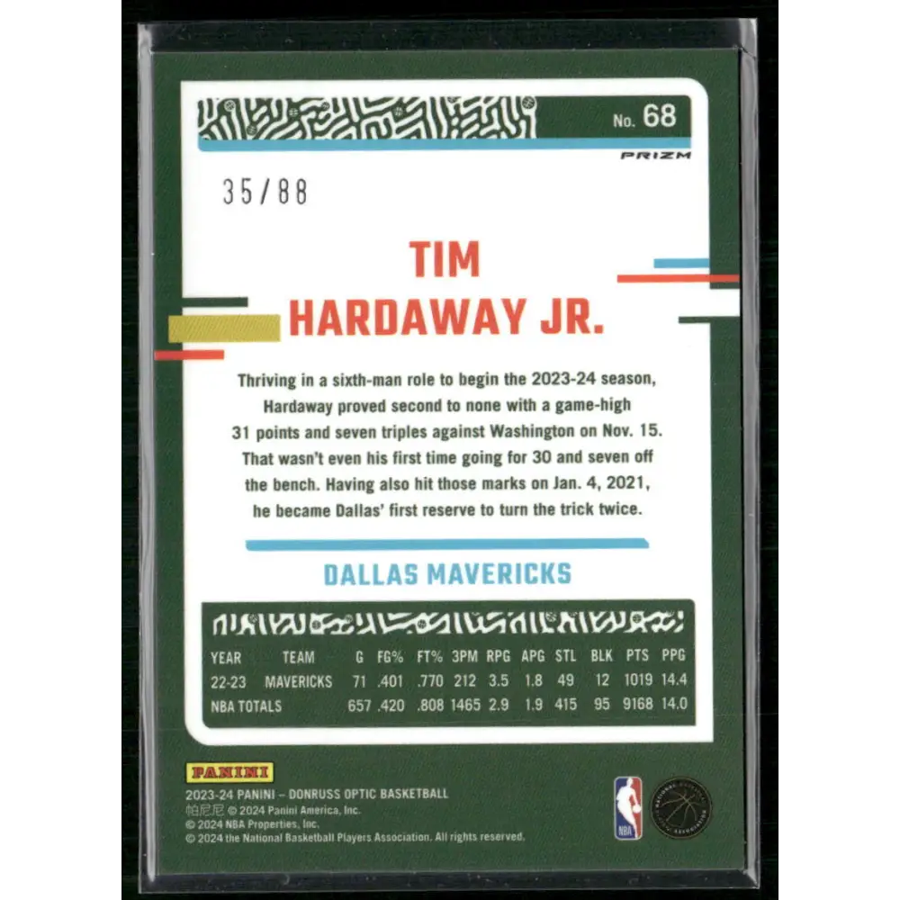 2023-24 Donruss Optic #68 Tim Hardaway Jr. Choice Red #/88