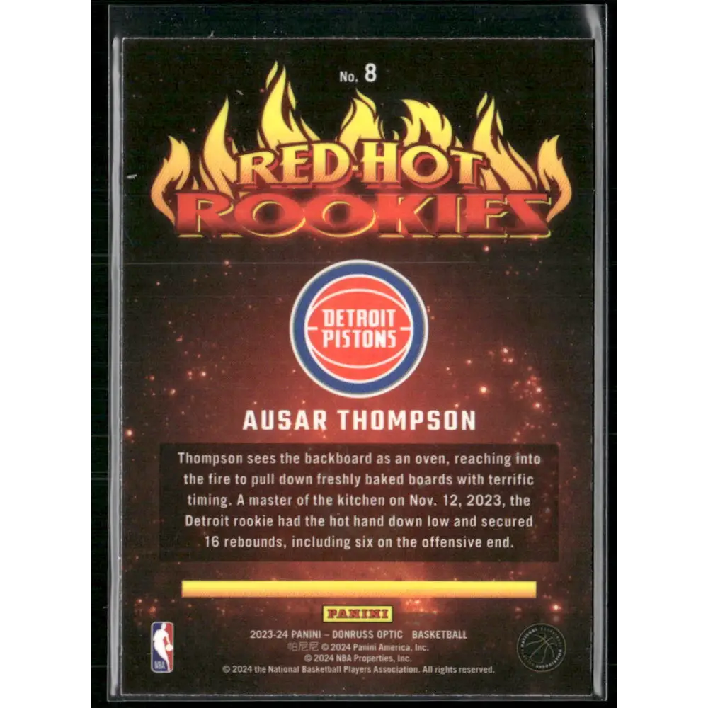2023-24 Donruss Optic #8 Ausar Thompson Red Hot Rookies Holo