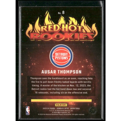 2023-24 Donruss Optic #8 Ausar Thompson Red Hot Rookies Holo