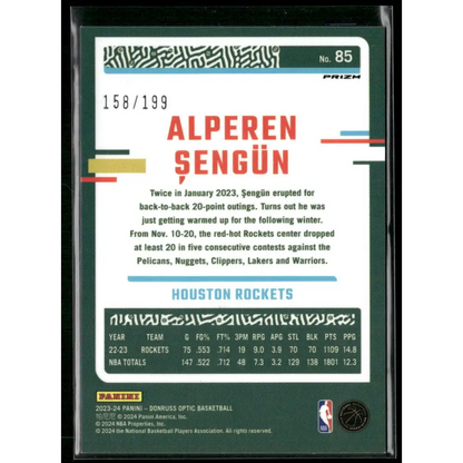 2023-24 Donruss Optic #85 Alperen Sengun Orange #/199