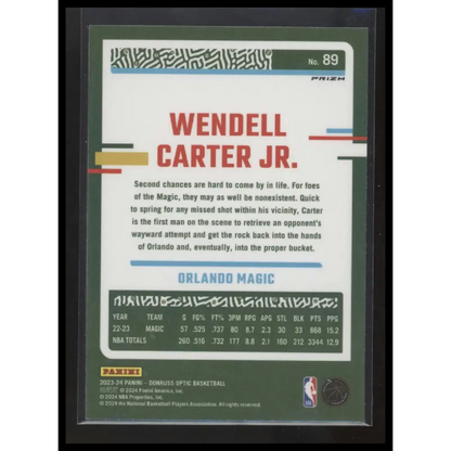 2023-24 Donruss Optic #89 Wendell Carter Jr. Choice Red and Green