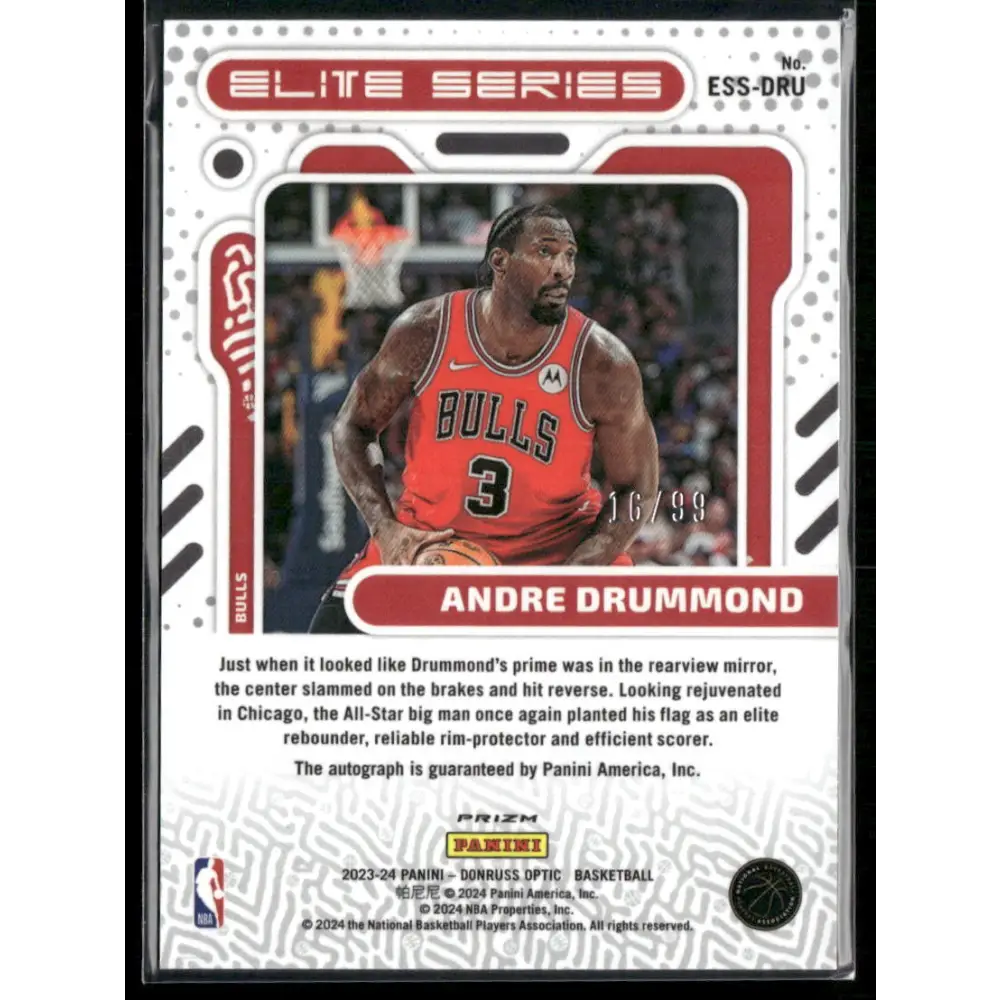 2023-24 Donruss Optic #ESS-DRU Andre Drummond The Elite Series Signatures #/99
