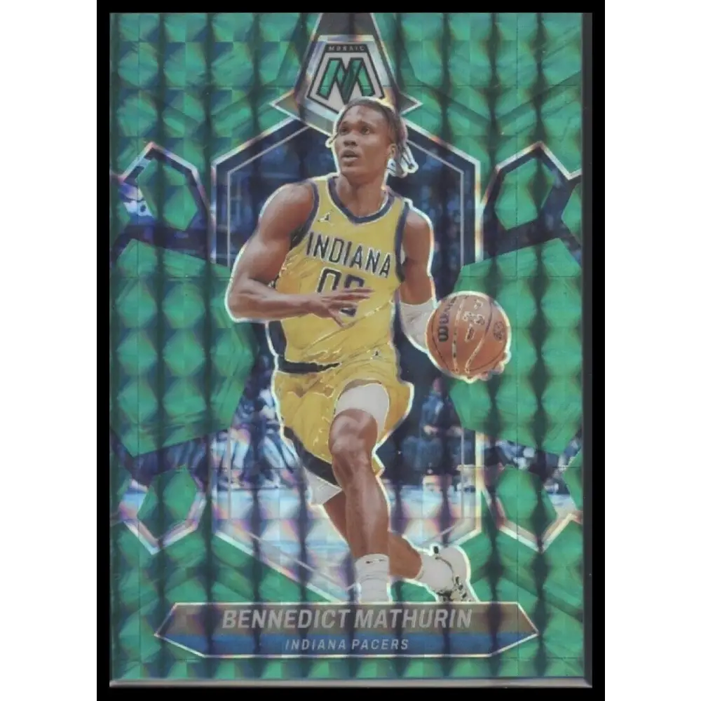 2023-24 Mosaic #71 Bennedict Mathurin Green Mosaic /75 Indiana Pacers