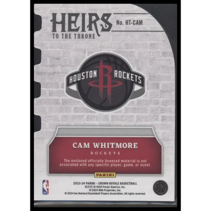 2023-24 Panini Crown Royale #HT-CAM Cam Whitmore Heirs to the Throne Prime #/25
