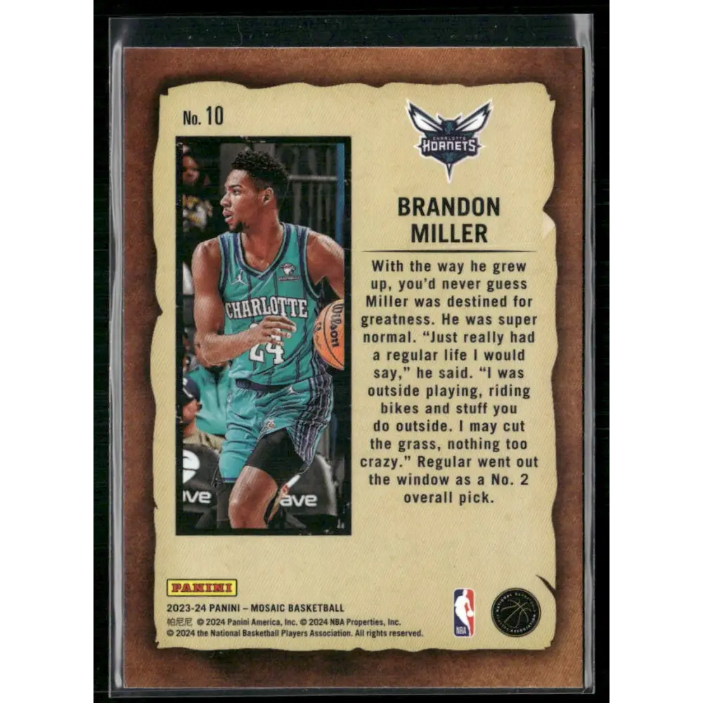 2023-24 Panini Mosaic #10 Brandon Miller Noteriety