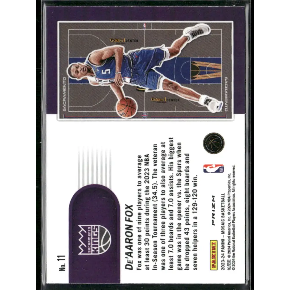 2023-24 Panini Mosaic #11 De’Aaron Fox NBA In-Season Tournament