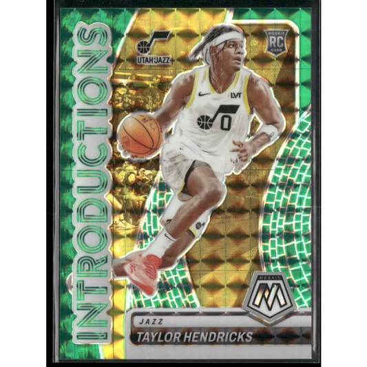 2023-24 Panini Mosaic #11 Taylor Hendricks Introductions Mosaic Teal #/75