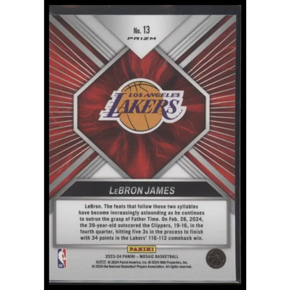 2023-24 Panini Mosaic #13 LeBron James Overdrive