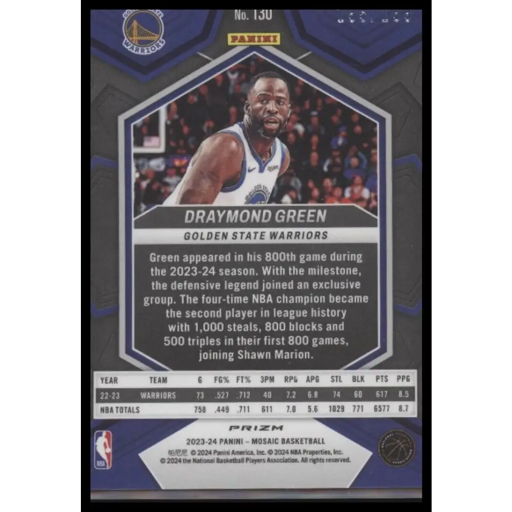 2023-24 Panini Mosaic #130 Draymond Green Blue #/199