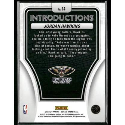 2023-24 Panini Mosaic #14 Jordan Hawkins Introductions