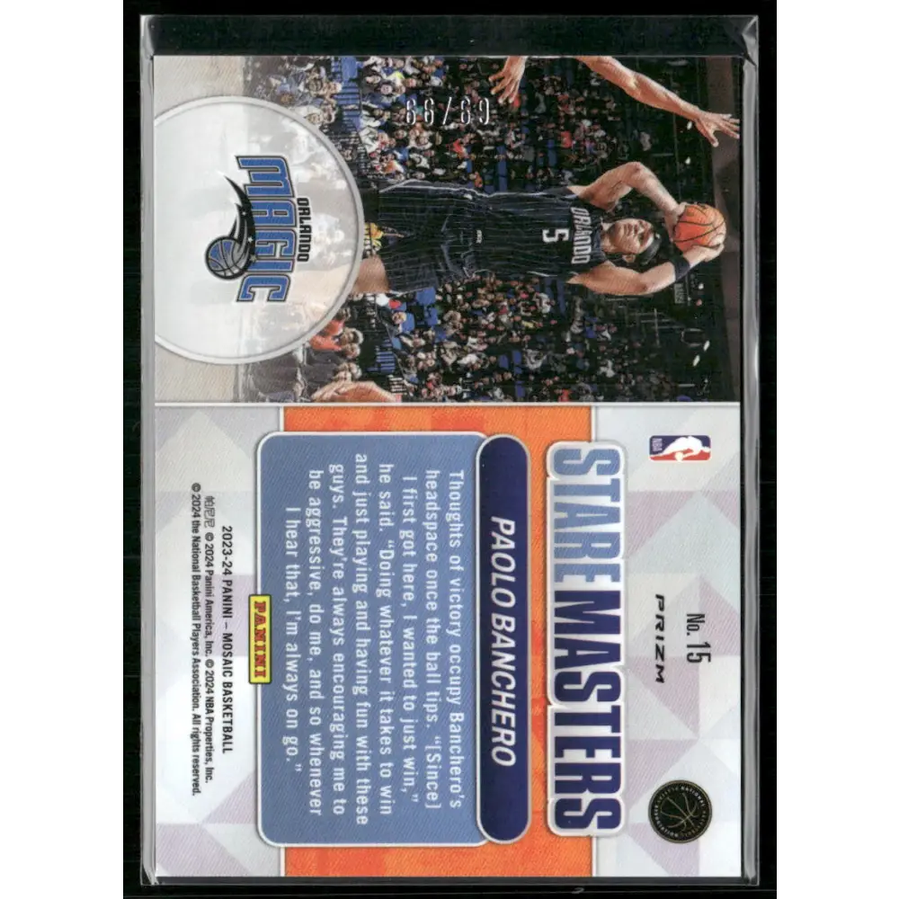 2023-24 Panini Mosaic #15 Paolo Banchero Stare Masters Mosaic