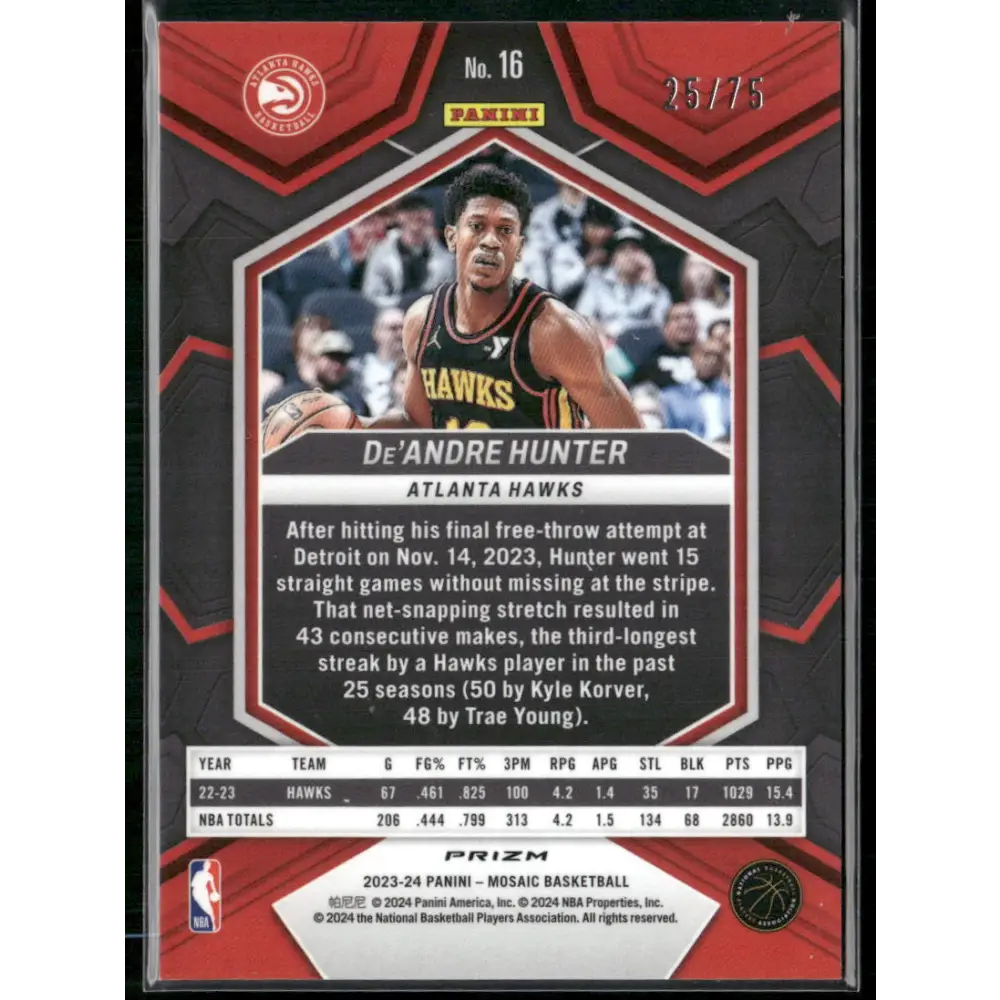 2023-24 Panini Mosaic #16 De’Andre Hunter Green #/75