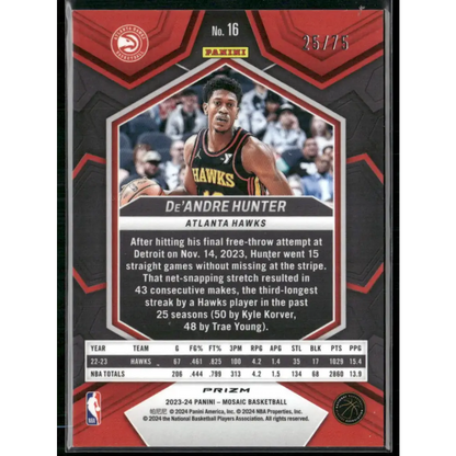 2023-24 Panini Mosaic #16 De’Andre Hunter Green #/75