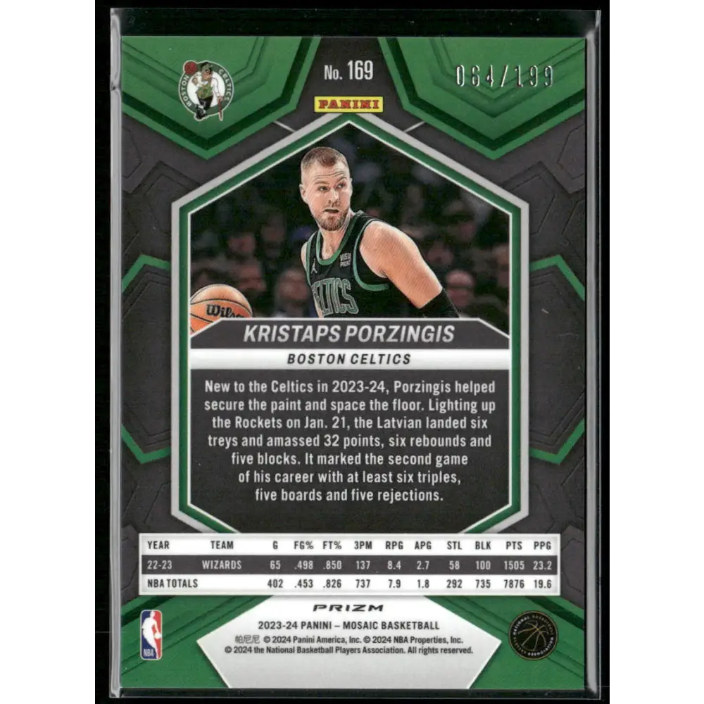 2023-24 Panini Mosaic #169 Kristaps Porzingis Blue #/199