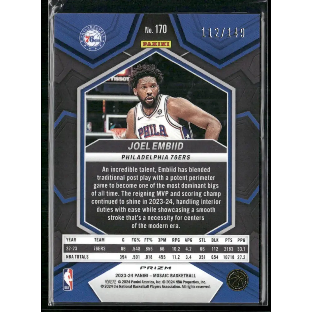2023-24 Panini Mosaic #170 Joel Embiid Pink #/149