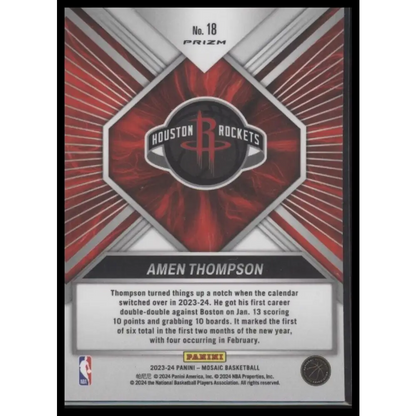 2023-24 Panini Mosaic #18 Amen Thompson Overdrive