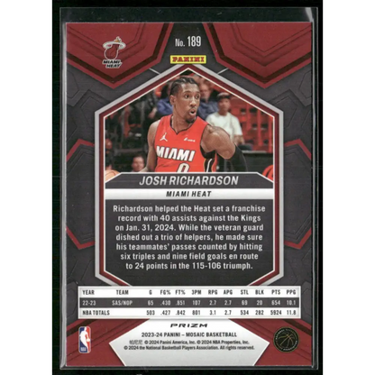 2023-24 Panini Mosaic #189 Josh Richardson Glitter