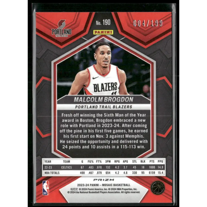 2023-24 Panini Mosaic #190 Malcolm Brogdon Blue #/199