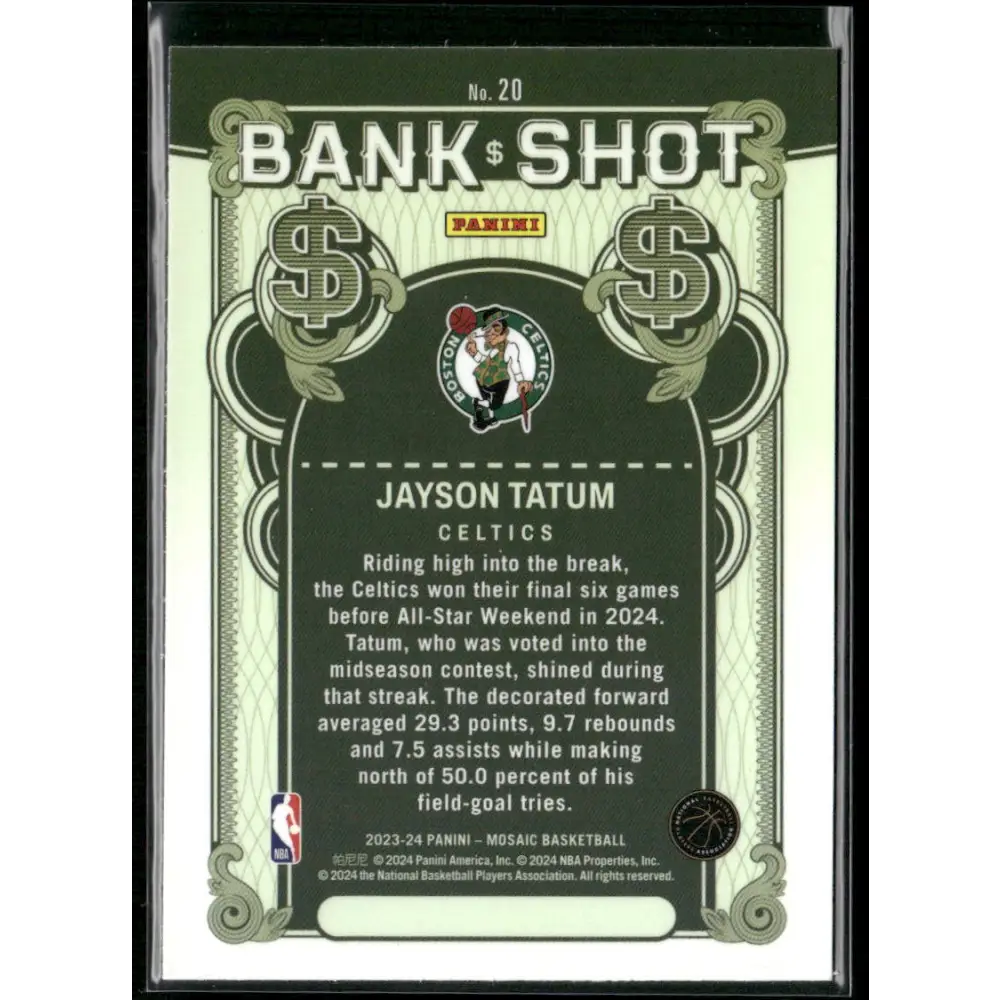 2023-24 Panini Mosaic #20 Jayson Tatum Bank Shot