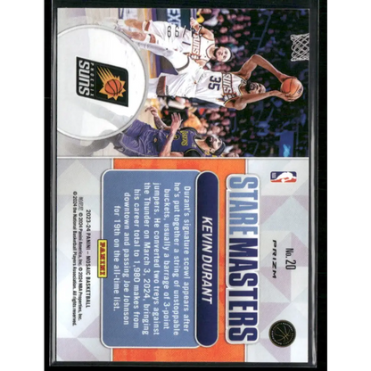 2023-24 Panini Mosaic #20 Kevin Durant Stare Masters Mosaic Purple #/99