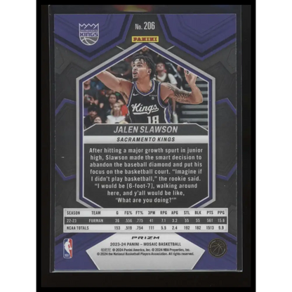 2023-24 Panini Mosaic #206 Jalen Slawson Glitter