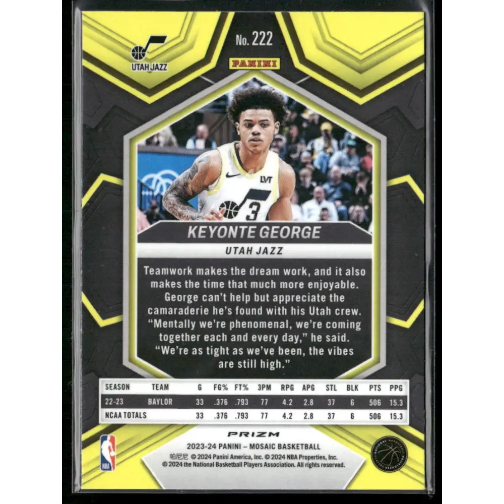 2023-24 Panini Mosaic #222 Keyonte George Red