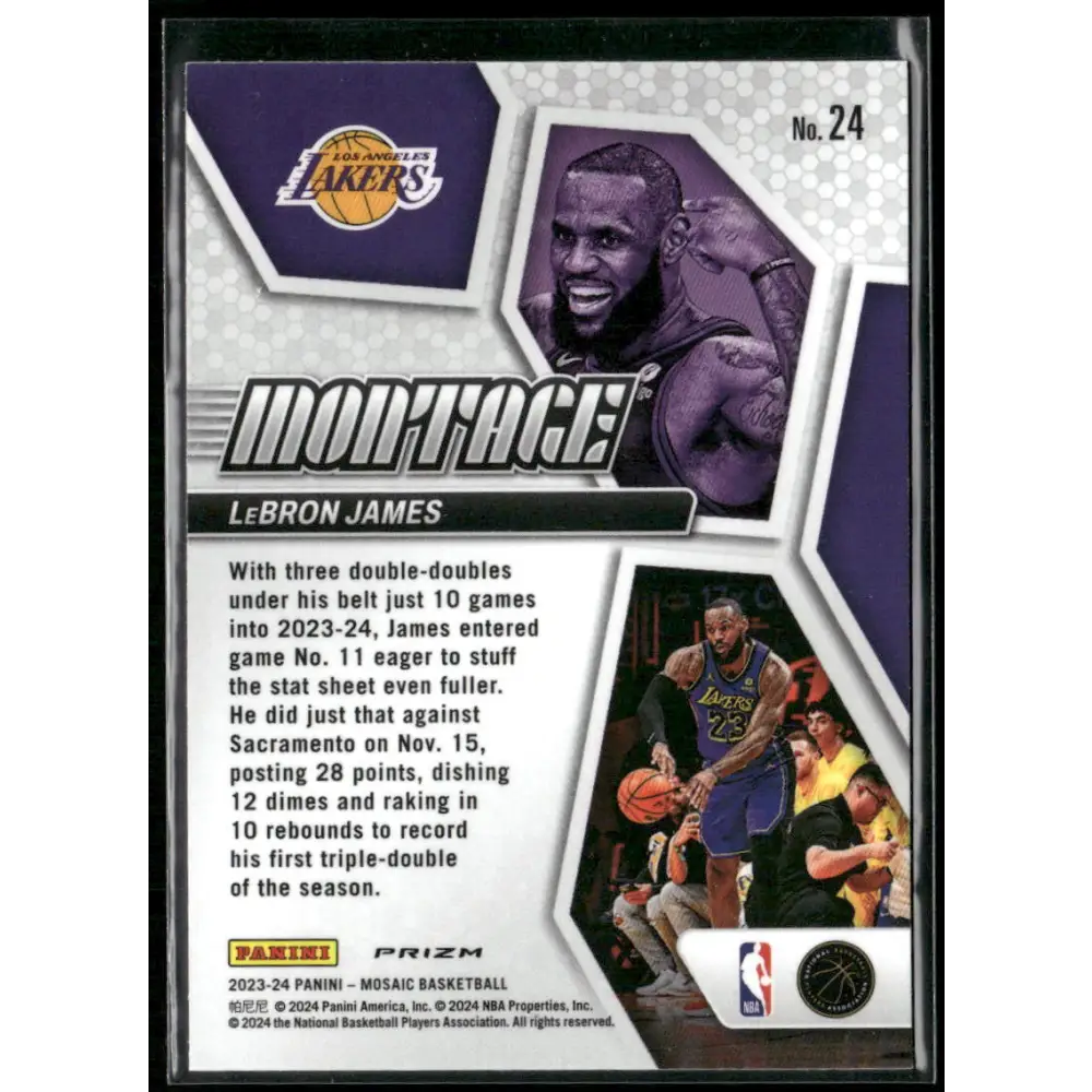 2023-24 Panini Mosaic #24 LeBron James Montage Mosaic