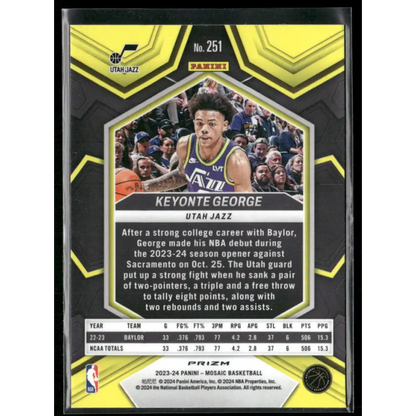 2023-24 Panini Mosaic #251 Keyonte George Red