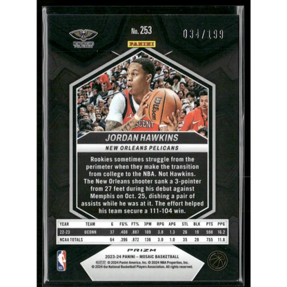 2023-24 Panini Mosaic #253 Jordan Hawkins Blue #/199