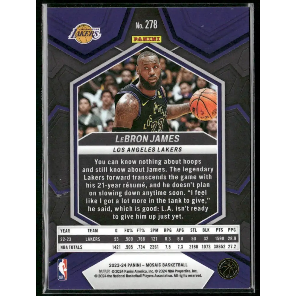 2023-24 Panini Mosaic #278 LeBron James