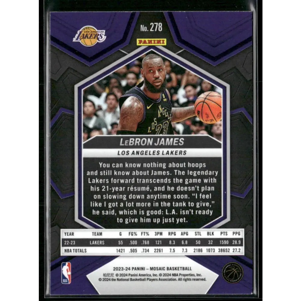 2023-24 Panini Mosaic #278 LeBron James