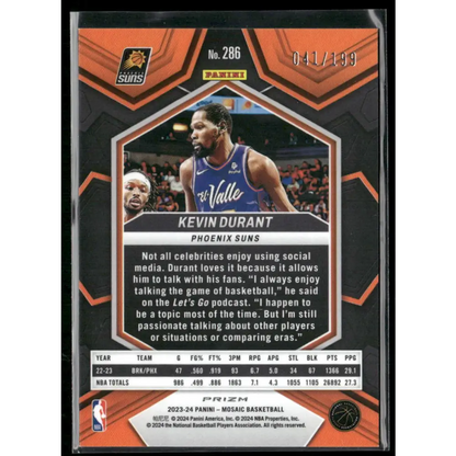 2023-24 Panini Mosaic #286 Kevin Durant Blue #/199