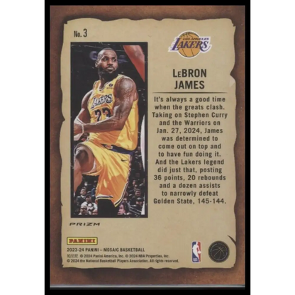 2023-24 Panini Mosaic #3 LeBron James Noteriety Mosaic