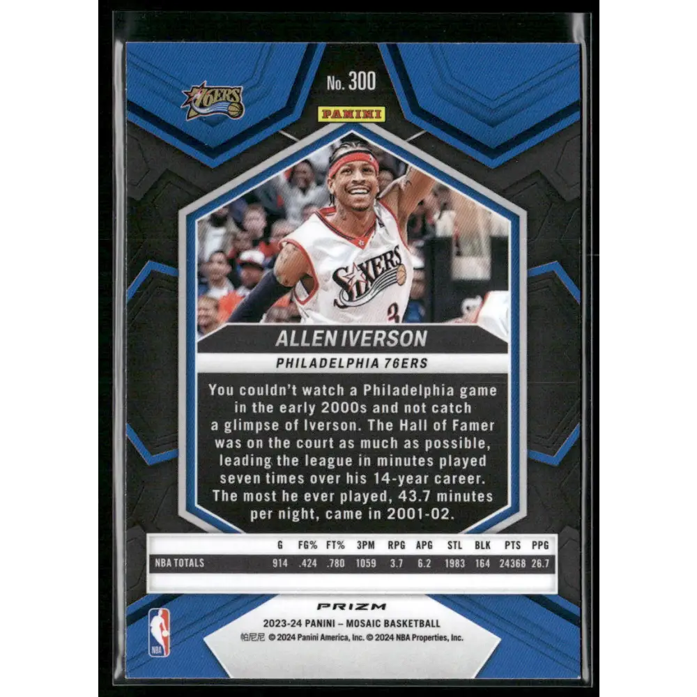 2023-24 Panini Mosaic #300 Allen Iverson Red