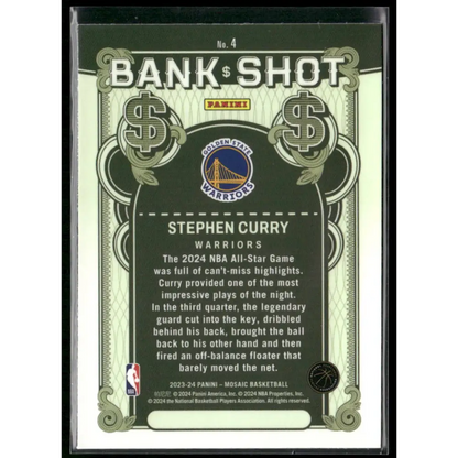 2023-24 Panini Mosaic #4 Stephen Curry Bank Shot