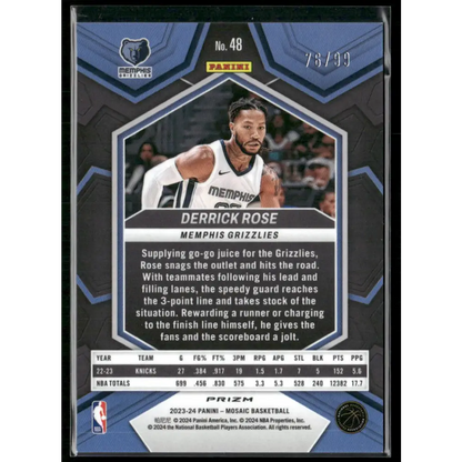 2023-24 Panini Mosaic #48 Derrick Rose Purple #/99